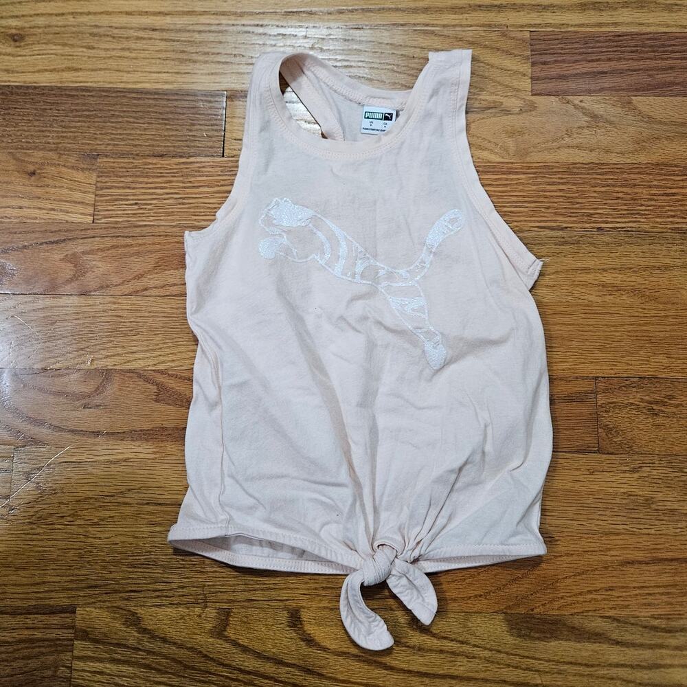 Puma Ultra Light Pink Tank Top w/ Silver Sparkle Puma Decal Size 5 Girl